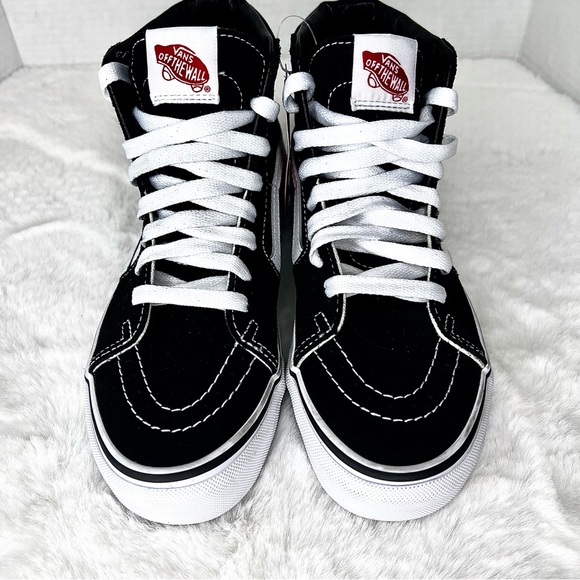 Vans Sk8-Hi High Top Canvas and Suede Sneakers Black and White  Size 6.5  NWT - Picture 5 of 14